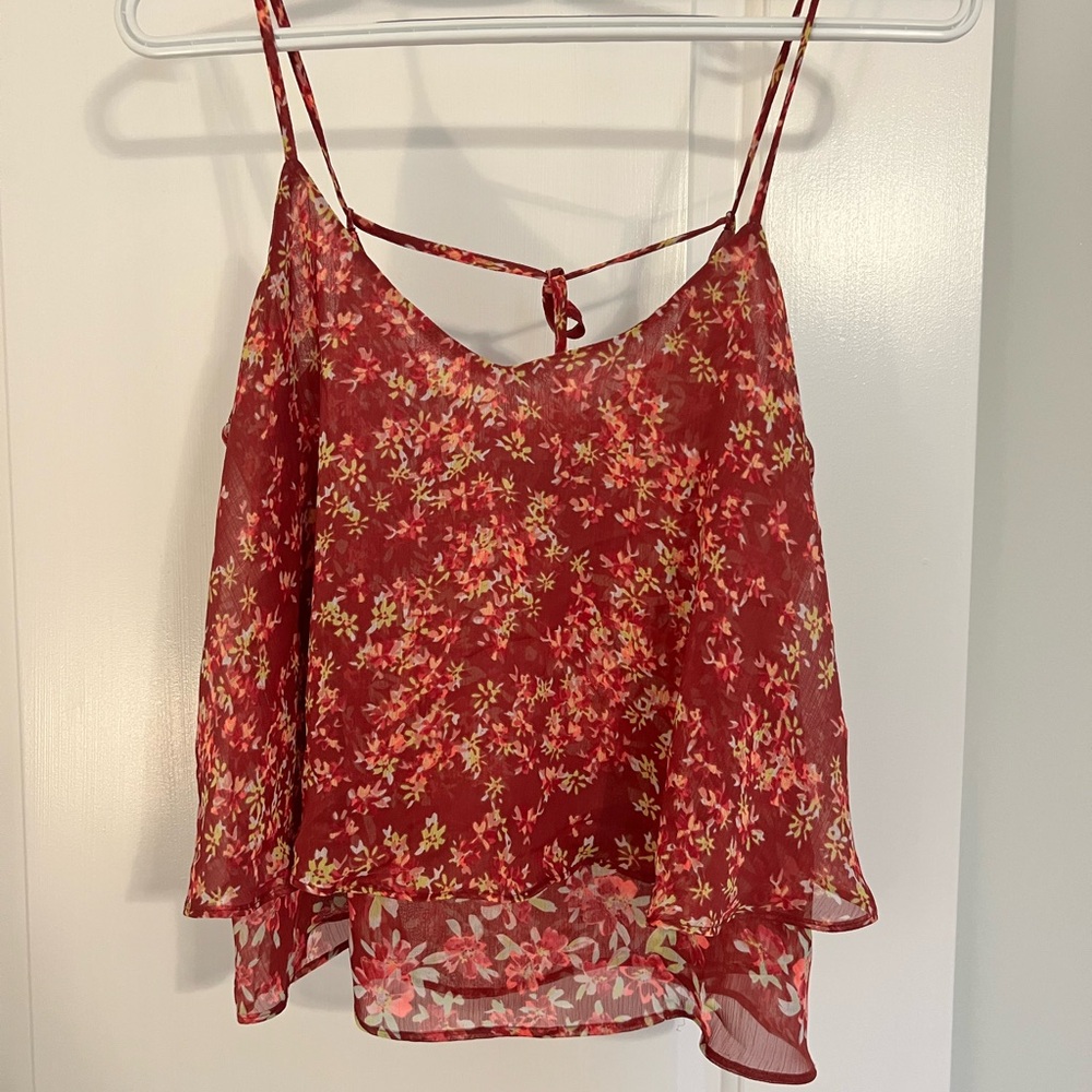 Floral Red Women's Crop Top